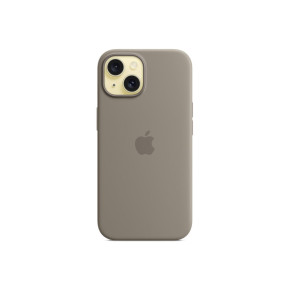 Луксозен силиконов гръб оригинален MT133ZM/A OFFICIAL Apple Silicone Case With MagSafe за Apple iPhone 15 Plus 6.7 бежов/Clay